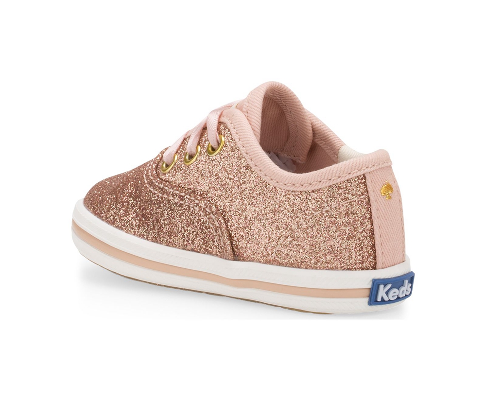 Zapatillas Keds Niños Rosas Doradas - Kate Spade New York Champion Glitter Crib - 960-LTEFAB